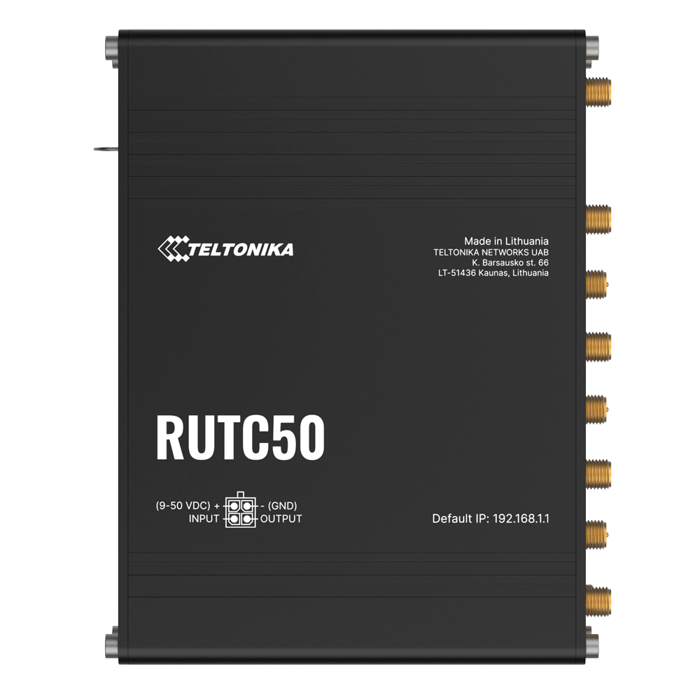 Teltonika Router 5G Industriale - 5G Sub-6Ghz SA/NSA  - Dual SIM Dual Modem  - Wi-Fi 6 - Posizionamento GNSS - 5 porte Ethernet RJ45 Gigabit