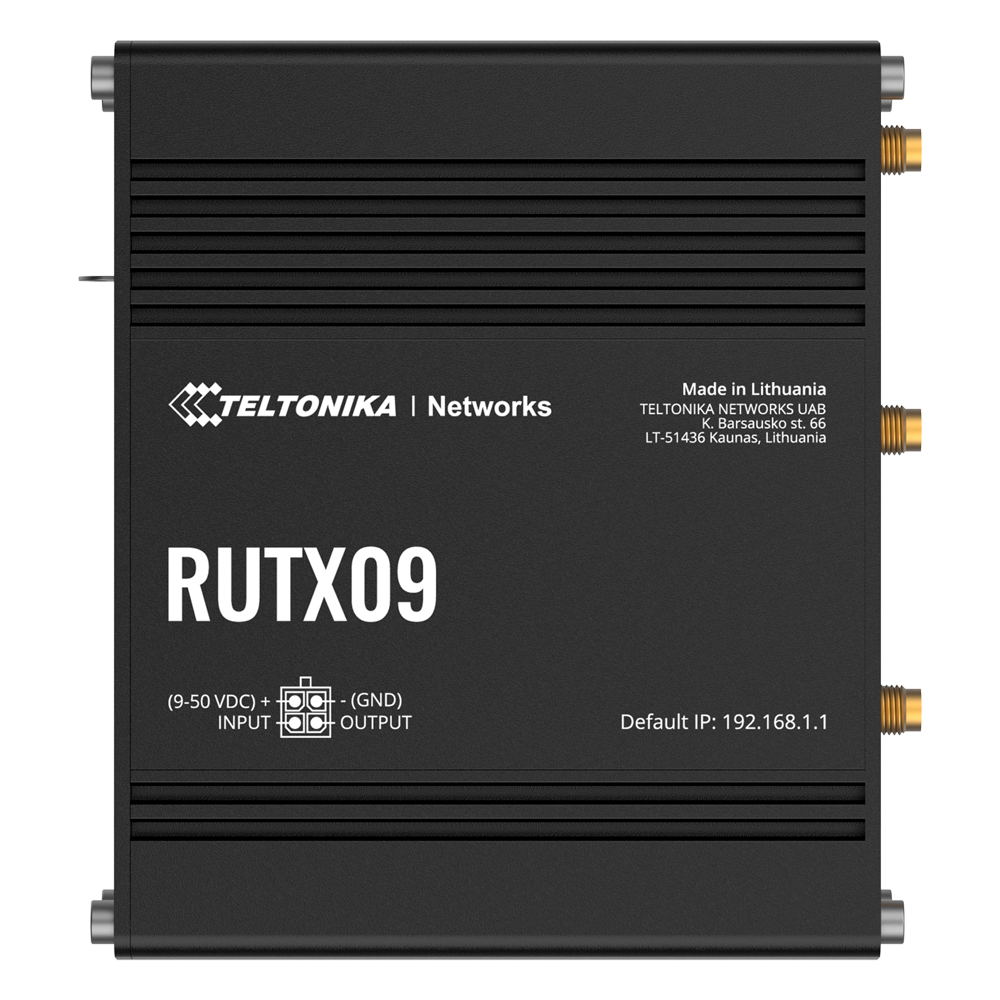 Teltonika Router 4G Industriale - Dual SIM 4G Cat 6 - 1x Ingresso/Uscita Digitale - Alloggiamento in Alluminio - Posizionamento GNSS - 4 porte Ethernet RJ45 Gigabit