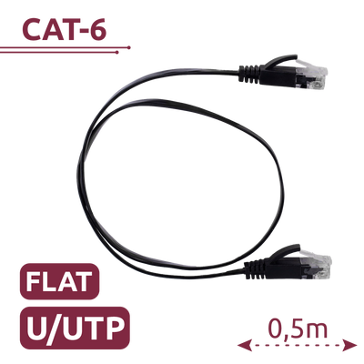 Cable UTP Flat - Ethernet - Conectores RJ45 - Categoría 6 - 0