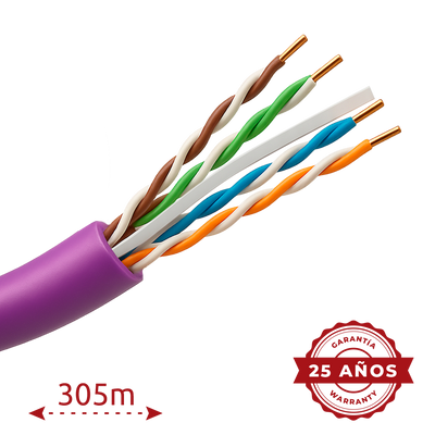 Cavo rigido UTP rigido senza alogeni - Categoria 6 - Soddisfa il test Fluke 90m - Conduttore OFC