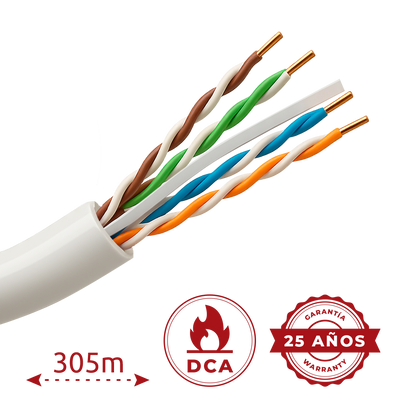 Cavo rigido UTP rigido senza alogeni - Categoria 6 - Soddisfa il test Fluke 90m - Conduttore OFC
