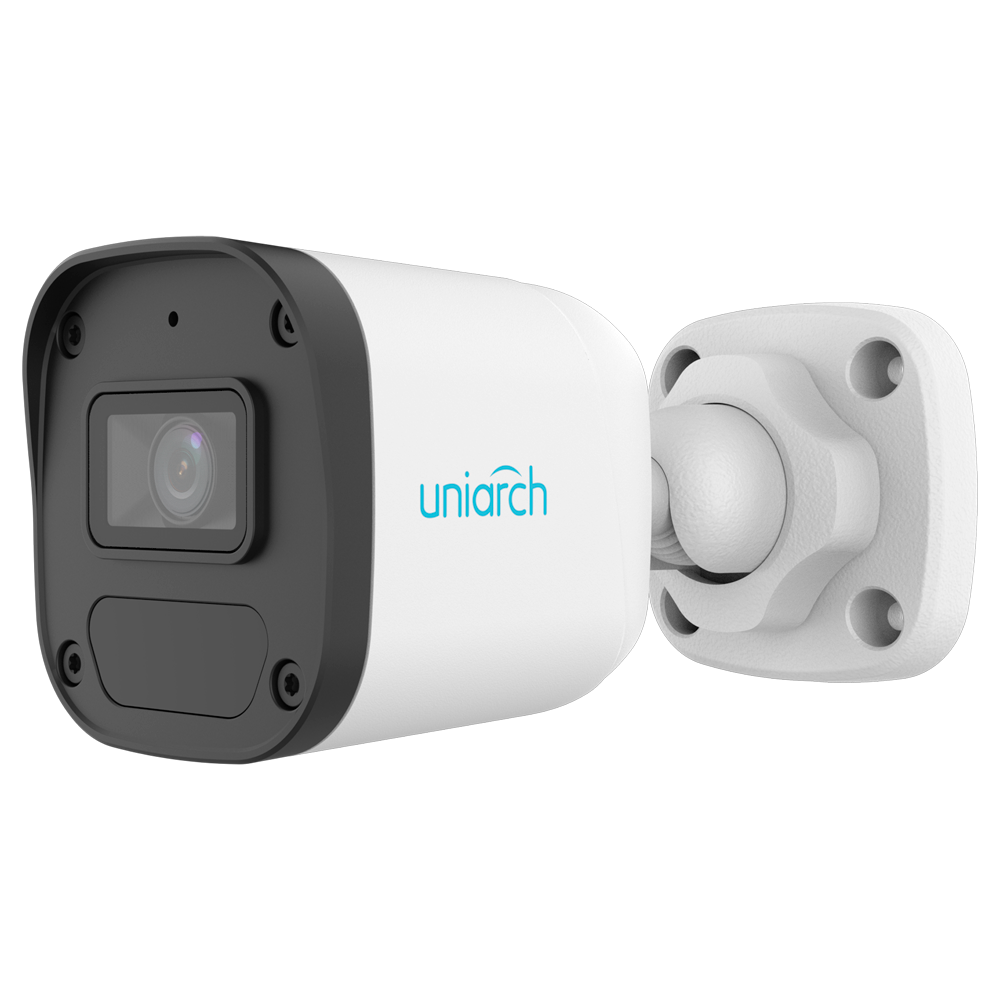 Telecamera Bullet IP Uniview-Uniarch - 4 MP | Ottica 2.8 mm  - IR 30 m | DWRD - Rilevamento del corpo umano - PoE | IP67 - Microfono integrato