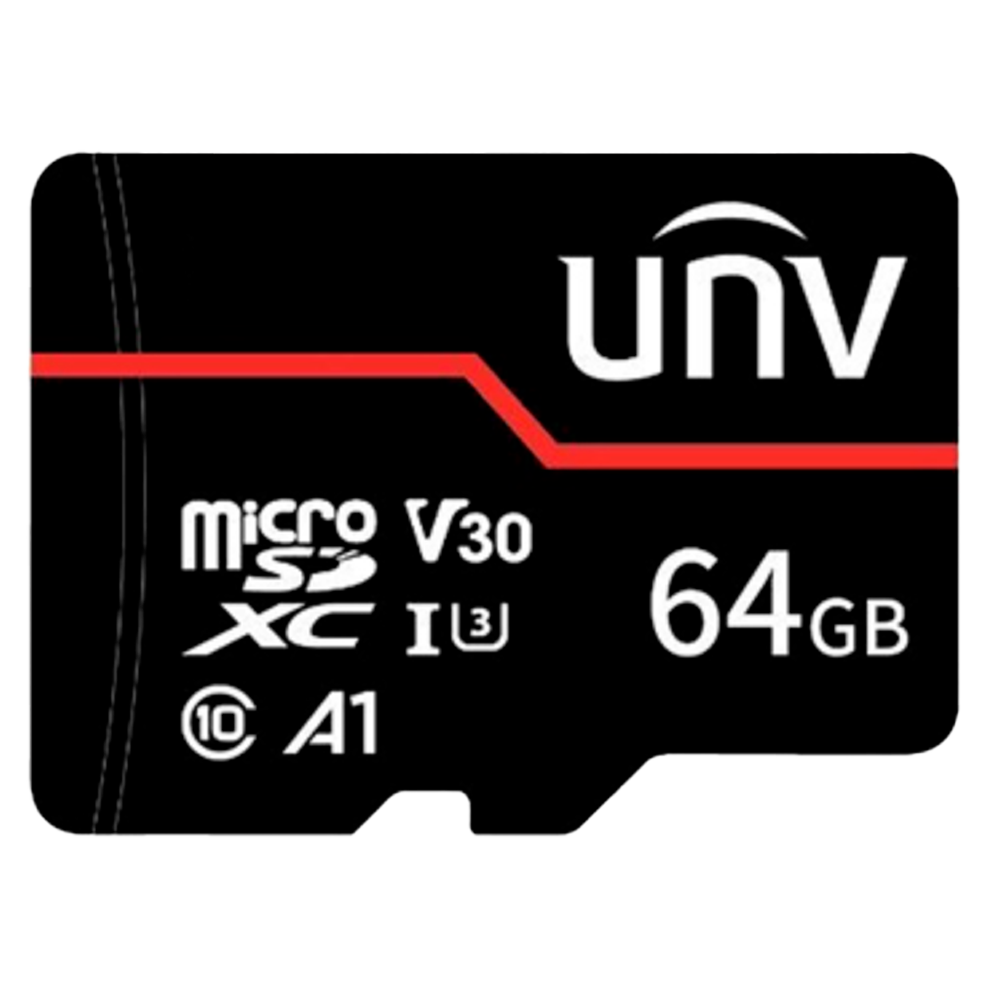 Scheda di memoria Uniview - microSD | Capacità 64 GB - Classe 10  | Velocità di scrittura 70 MB/s - Fino a 3.000 cicli di scrittura - Formato exFAT - Ampio intervallo di temperatura.: Da -25 ºC a 85 ºC