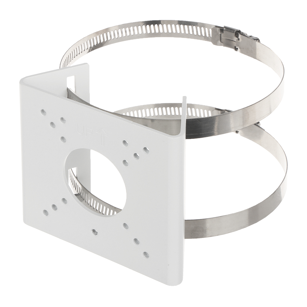 Staffa da palo - Per telecamere bullet - Per esterni - Diametro 55~127 mm - Colore bianco - Passacavo