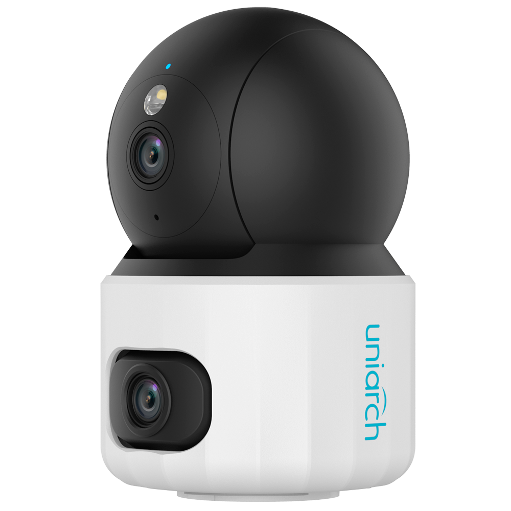 Cámara IP WiFi Uniarch Panda serie S
 - 3 MP | 2.8 mm + 6 mm | microSD 512 GB - IR 10 m | Luz blanca 10 m  - Cámara panorámica + Cámara PT - UMD | Detección de llanto y mascotas - Audio bidireccional: Micrófono y altavoz