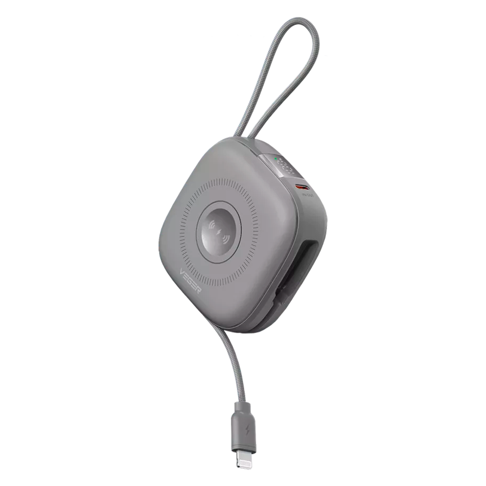 VEGER Power bank ultra compatto - Capacità 10000mAh - Ingresso USB-C - Uscite USB-C