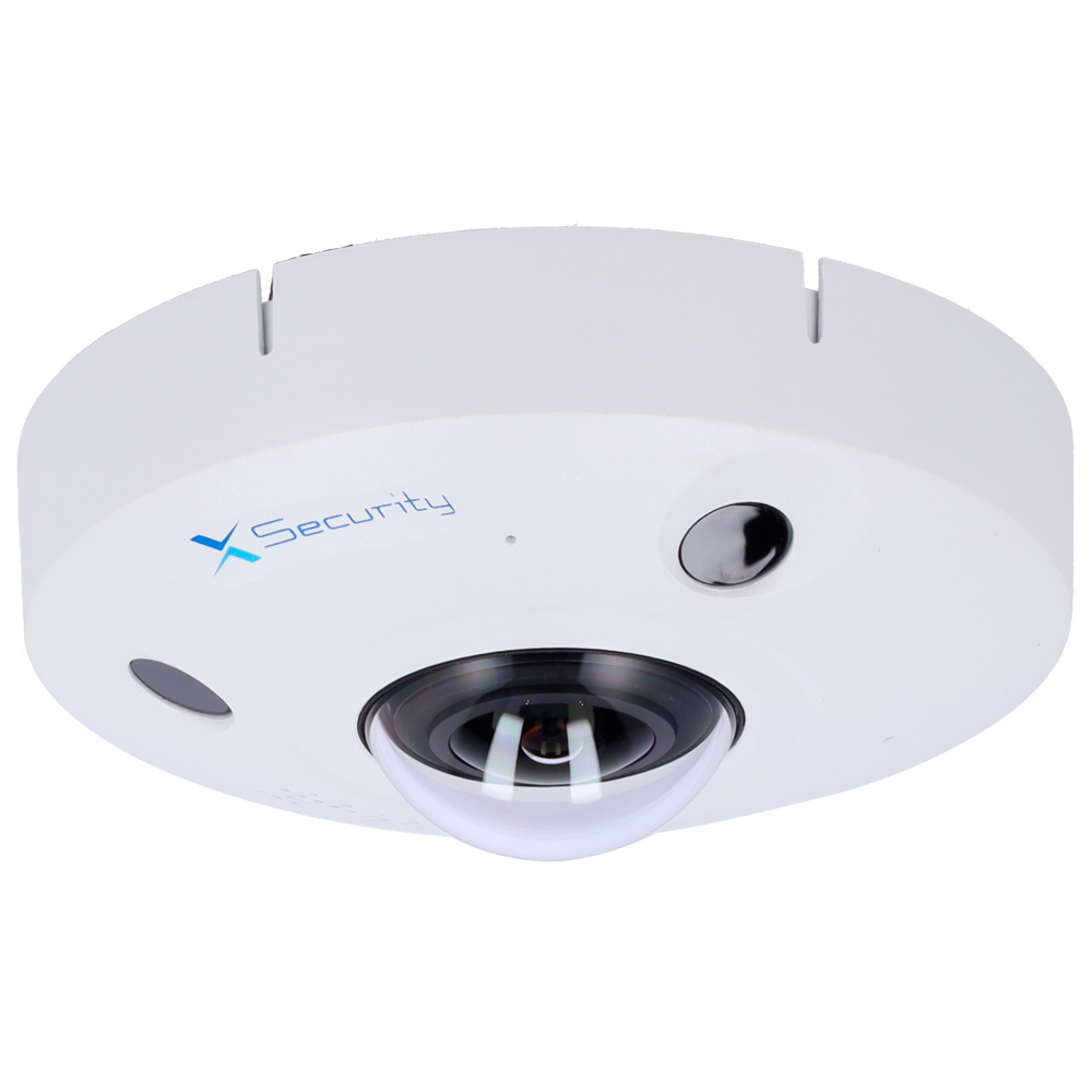 X-Security Telecamera IP Dome Fisheye - 8 Megapixel (3820x2480) - Lente 1.85mm 360º - IR 10m | Dewarping - IVS | Heat Map | Conteggio persone - MicroSD 256GB | IP67 & IK10