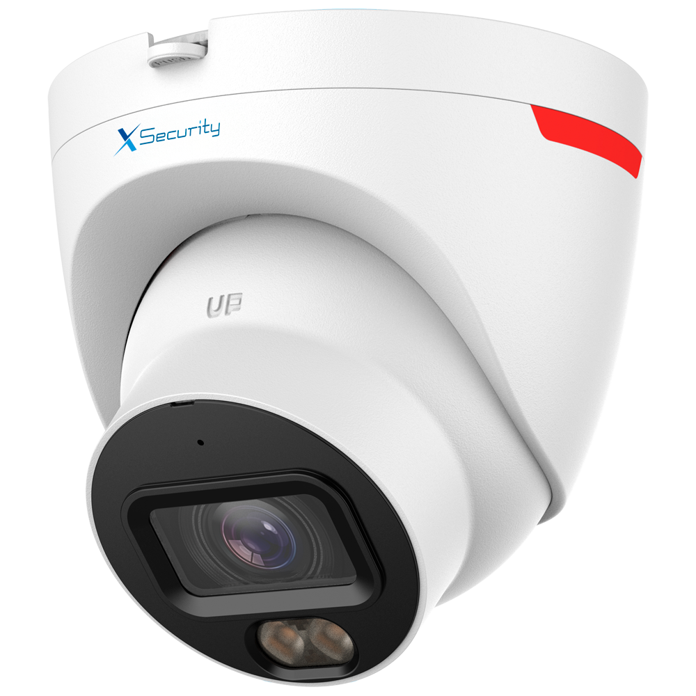 X-Security Cámara IP Turret Wizcolor - 8 Megapíxel (3840×2160) | Sensor 1/1.8" F1.0 - Lente 2.8mm | Luz blanca 30m - WDR 120dB | Micrófono integrado - WizSense