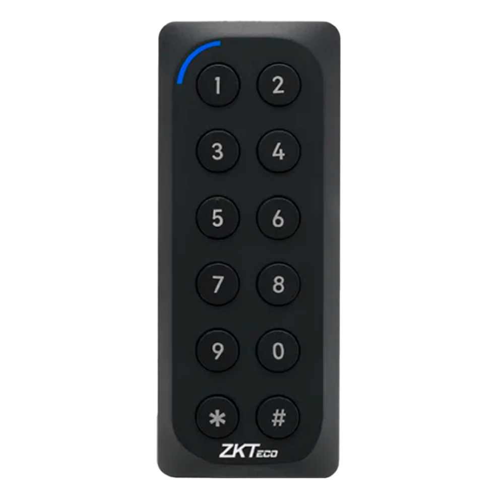 Lettore di accesso da incasso - Accesso tramite scheda EM/MF DESFire e PIN - Indicatore a LED e acustico - Wiegand 34/66 | RS485 - Compatibile con i controller ZKTeco - Adatto per esterni IP65