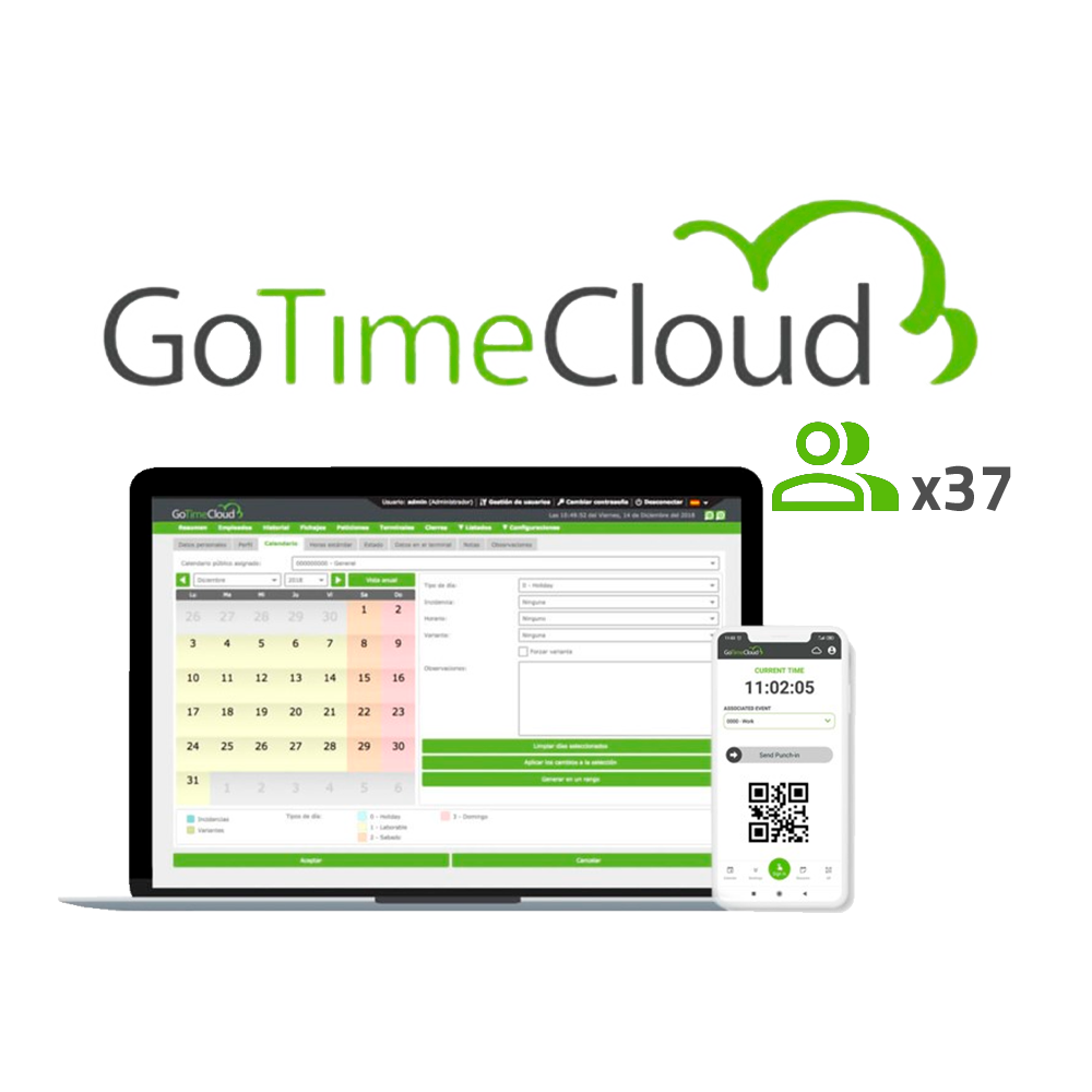 Licenza Cloud di rilevazione presenze - 37 utenti / 37 APP incluse - Monitoraggio da remoto con localizzazione GPS - Report di eventi problemi