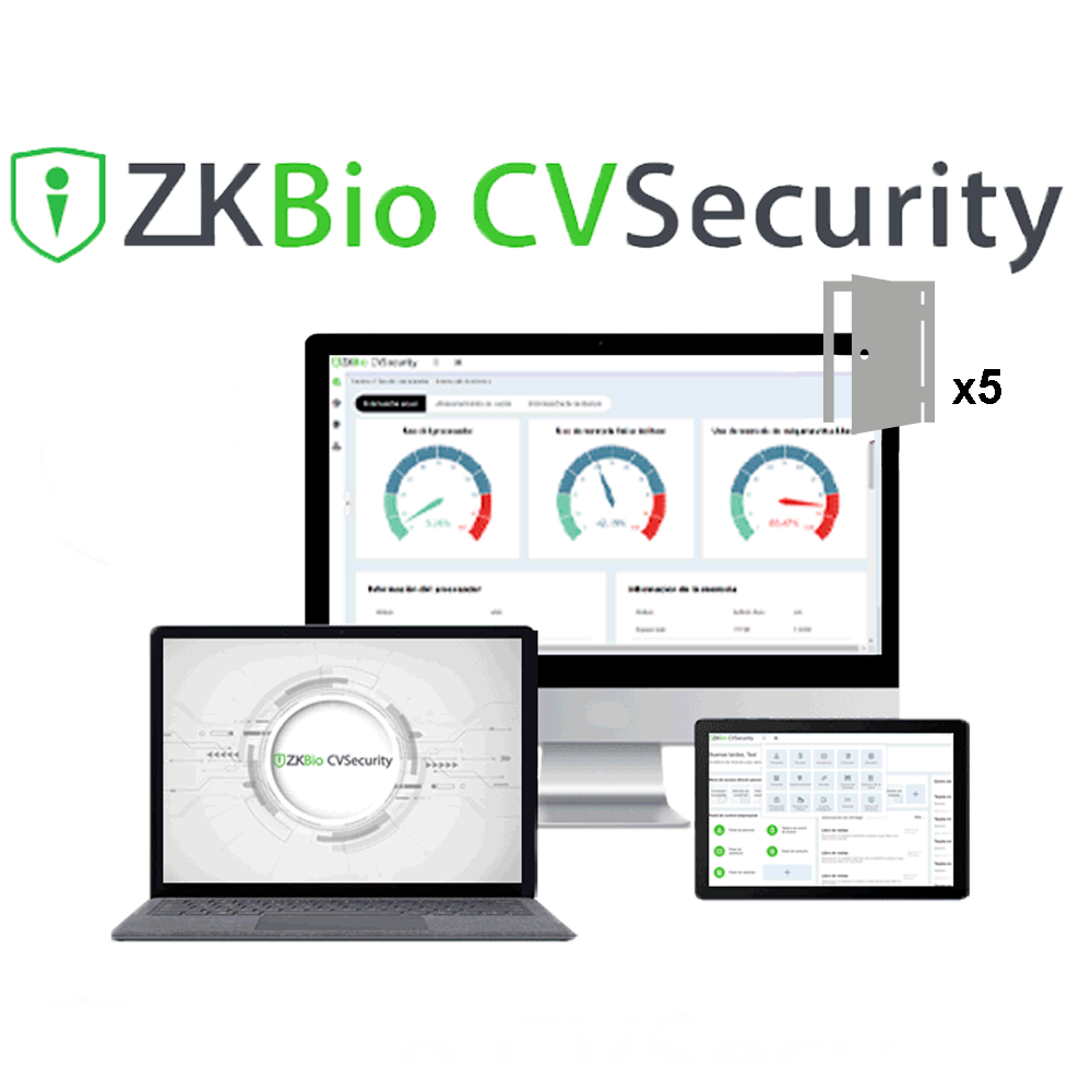 Licenza software per progetti - Modulo controllo accessi 5 porte - Architettura Server/Browser - Collegamenti globali | Allarmi ed eventi via e-mail - Compatibile con dispositivi ZKTeco (Push/Pull) - Database professionale PostgreSQL
