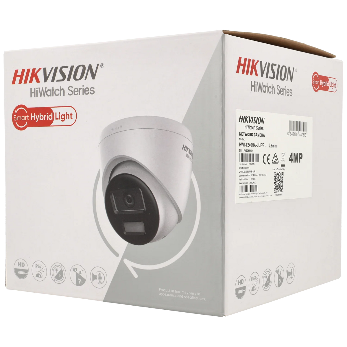 FENIVA | Hikvision - Telecamera minidome IP da 8 Mpx con ottica fissa - Angolo di visione: 113º, Materiale: Metallo e plastica
