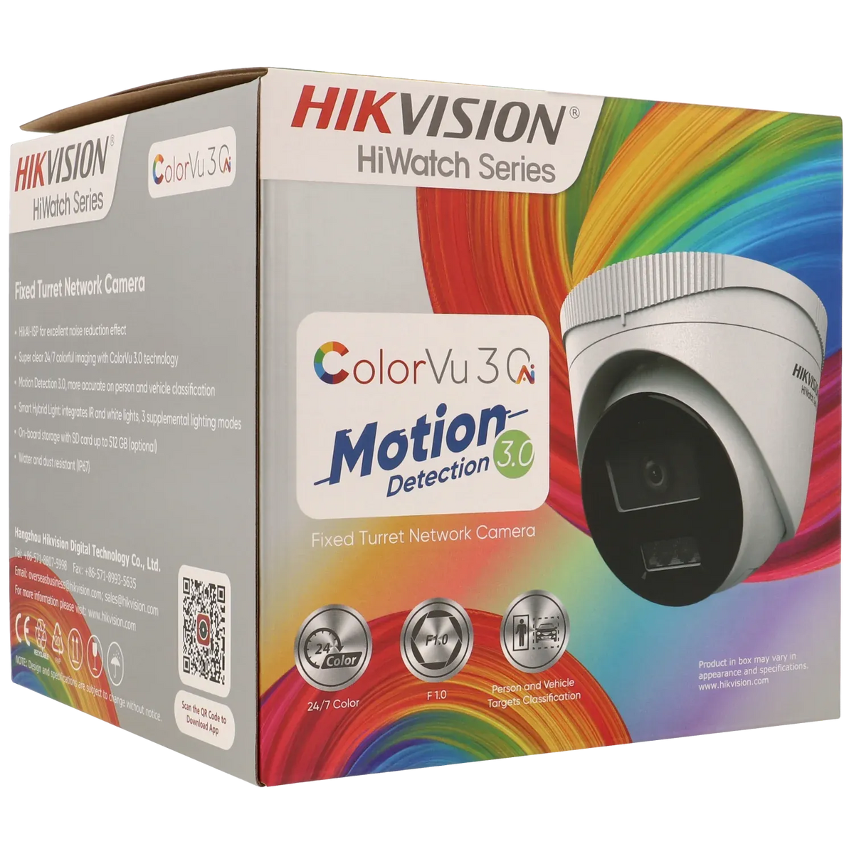 FENIVA | Hikvision - Telecamera minidome IP da 4 Mpx con ottica fissa - Angolo di visione: 101.5°, Materiale: Metallo e plastica, Colore: Bianco