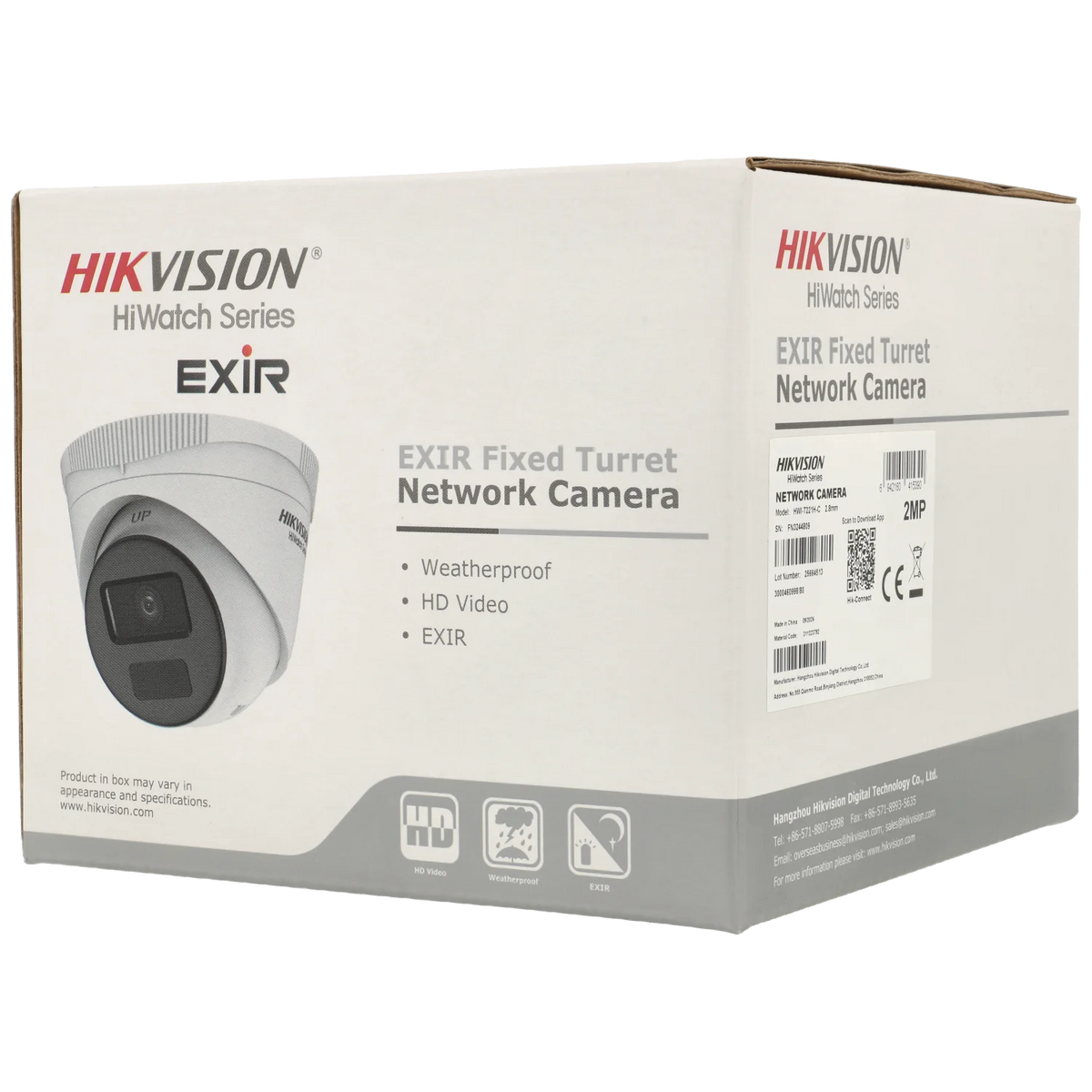 FENIVA | Hikvision - Telecamera minidome IP da 2 Mpx con ottica fissa - Angolo di visione: 94º, Serie: HiWatch