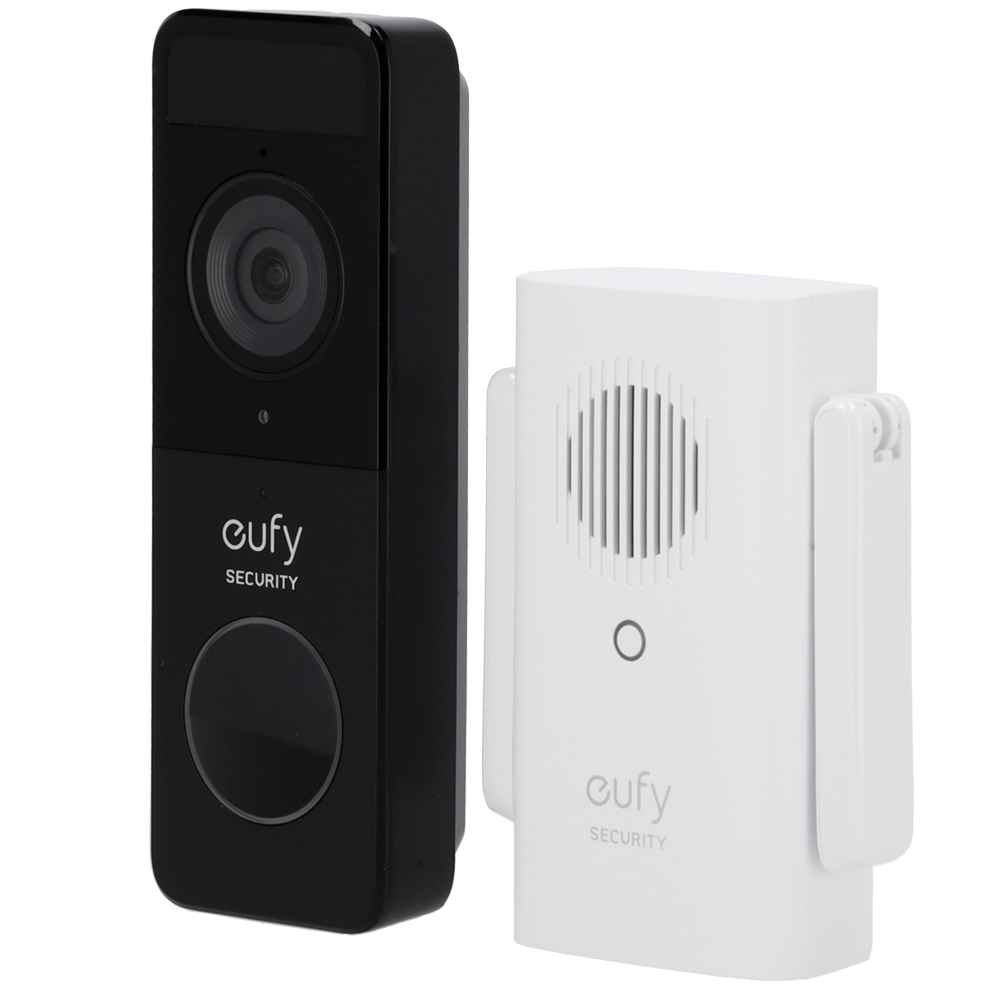 Kit Campanello Wifi con video Eufy by Anker - Risoluzione 1080p - Rilevamento di volti e persone - Autonomia della batteria fino a 120 giorni - Storage integrato 16 GB - Adatta per esterni