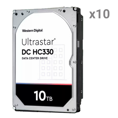 Hard Disk Western Digital - 10 pezzi | Capacità da 10 TB ciascuno - Interfaccia SATA 6 GB/s - Modello WUS721010ALE6L4 - Progettato appositamente per Server e Data Center - Da solo o installato su DVR