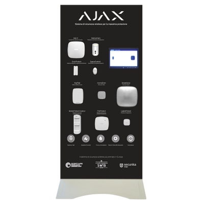 Espositore Demo Display Stand - Kit di allarme professionale Grado 2 - Ajax MotionCam per l'invio delle immagini - Comunicazione Ethernet e GPRS - Senza fili 868 MHz Jeweller - App Mobile e Software PC / Color blanco