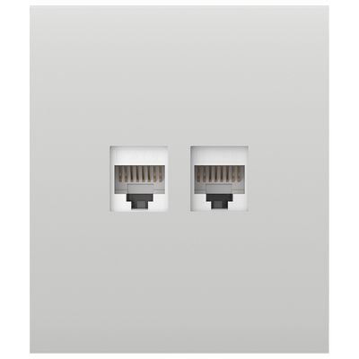 Tapa central para enchufe Ethernet - Compatible con AJ-OUTLETCORE-LAN-W - Requiere marco AJ-FRAME - Color blanco