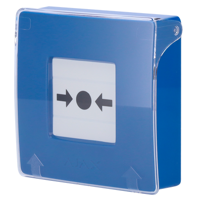 Pulsante manuale di allarme antincendio blu - Senza fili 868 MHz Jeweller - Pulsante di allarme antincendio o attivatore di scenari - Compatibile con la funzione di allarme interconnesso - Trasmissione degli allarmi alla Centrale Operativa (c...