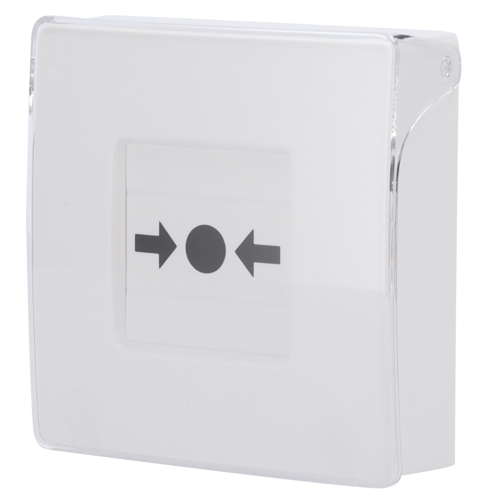 Pulsante manuale di allarme antincendio bianco - Senza fili 868 MHz Jeweller - Pulsante di allarme antincendio o attivatore di scenari - Compatibile con la funzione di allarme interconnesso - Trasmissione degli allarmi alla Centrale Operativa...