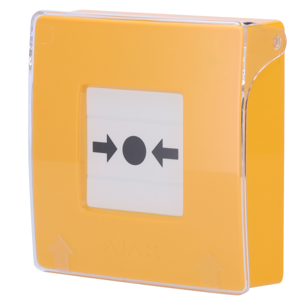 Pulsante manuale di allarme antincendio giallo - Senza fili 868 MHz Jeweller - Pulsante di allarme antincendio o attivatore di scenari - Compatibile con la funzione di allarme interconnesso - Trasmissione degli allarmi alla Centrale Operativa...