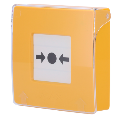 Pulsante manuale di allarme antincendio giallo - Senza fili 868 MHz Jeweller - Pulsante di allarme antincendio o attivatore di scenari - Compatibile con la funzione di allarme interconnesso - Trasmissione degli allarmi alla Centrale Operativa...