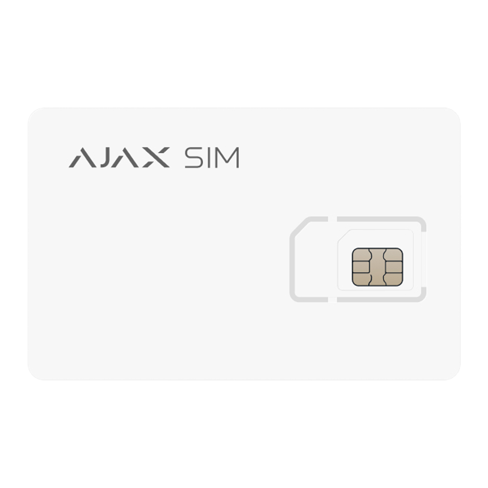 Scheda SIM Ajax - GlobalSIM Multioperatore - 2G/3G/4G (LTE) - Piano dati a tariffa fissa - Compatibile solo con i pannelli Ajax Hub - Selezione automatica della rete più potente