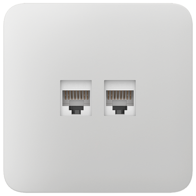 Tapa lateral para enchufe Ethernet - Compatible con AJ-OUTLETCORE-LAN-W - Incluye marco individual - Color blanco