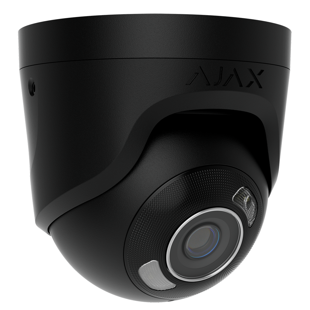 Cámara IP Turret 8 Megapixel Ajax - 1/2.7&quot; Progressive Scan CMOS - Lente 2.8 mm | Ranura MicroSD hasta 256GB - IR 50m | Luz Blanca 50 m | PoE 802.3at - Con Inteligencia Artificial - Color negro