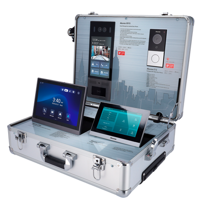 Demo Kit - Videocitofoni Akuvox - Router WiFi e switch PoE - Licenza gratuita Akuvox Cloud Services - Plug &amp; Play - Valigetta: 540 (I) x 386 (La) x 178 (Lu) mm