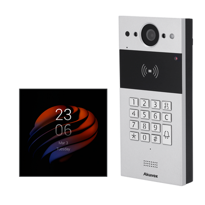 Kit di domotica e videocitofono Android - IP &amp; WiFi | Postazione esterna e monitor - Audio bidirezionale | Bluetooth e ZigBee - Lettore EM/MF e NFC | PoE Standard - 2 uscite relè | Antivandalo - Connessione Cloud