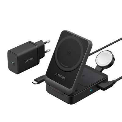 Caricabatterie wireless Anker 3 in 1 - Tecnologia Magsafe - Ricarica veloce: iPhone