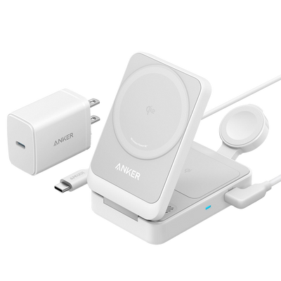 Caricabatterie wireless Anker 3 in 1 - Tecnologia Magsafe - Ricarica veloce: iPhone