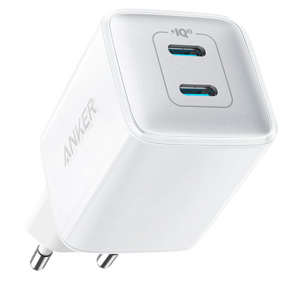 Anker - Caricabatterie USB - Potenza 40W - Ricarica veloce  - Uscite 2x USB-C - Colore bianco