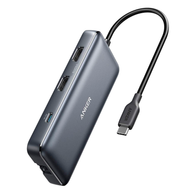 Anker - Hub USB-C 8 in 1 - Supporta la ricarica PD100W - Trasferimento dati da 5Gbps - Ammette risoluzione 4K@60Hz  - 2xUSBA