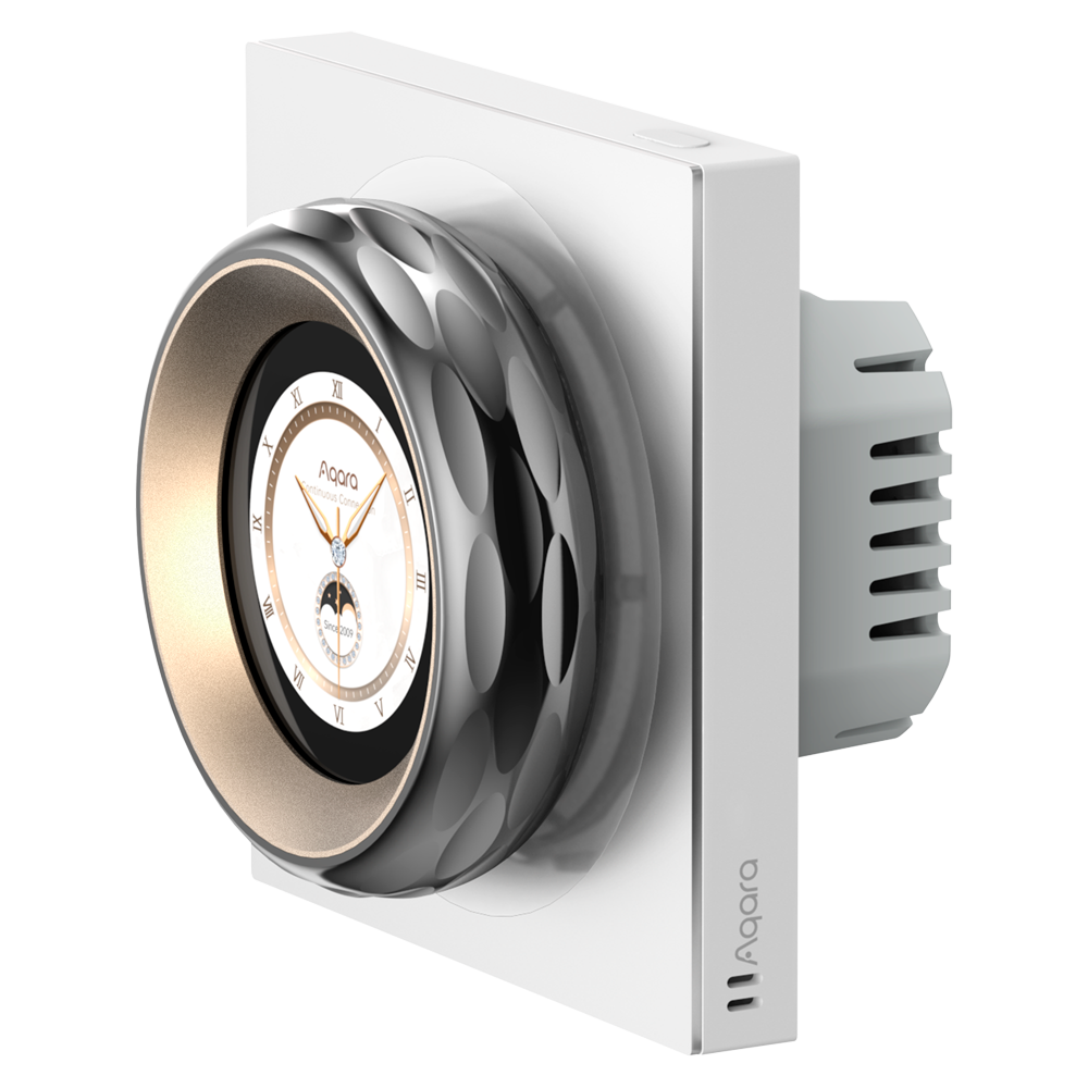 Aqara Pantalla táctil Dial V1 UE - Pantalla LCD / Rotación Háptica - Conectividad WiFi / Zigbee / Bluetooth / Matter - 2 interruptores integrados - 2 interruptores inalambricos - Soporta Apple Homekit