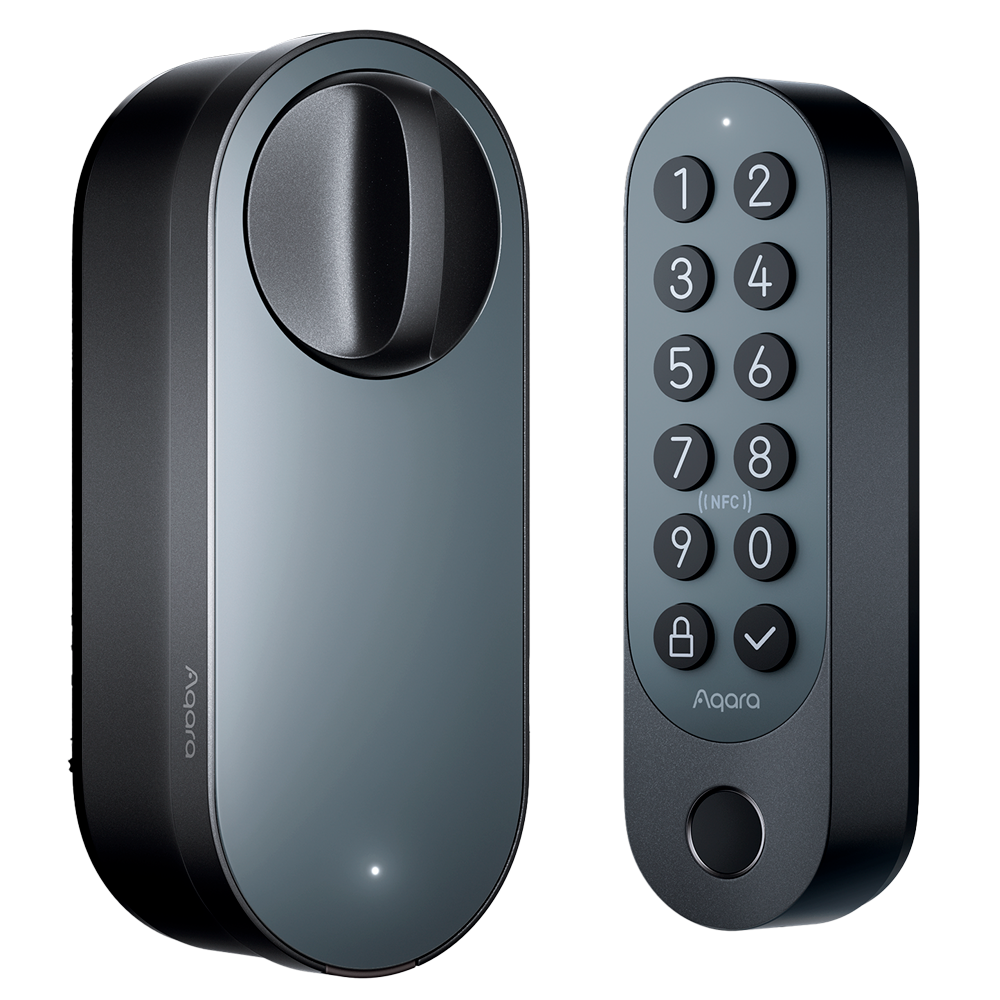 Aqara Serratura Smart U200 Nero - Matter over Thread / Bluetooth &amp; NFC  - Richiede  AQARA HUB M3 - Password temporanea / Apertura da remoto - Batteria ricaricabile / Tastiera  - Supporta Apple Homekit