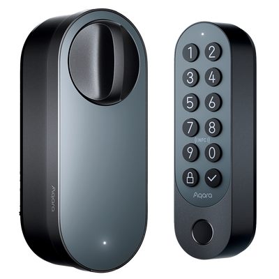 Aqara Serratura Smart U200 Nero - Matter over Thread / Bluetooth &amp; NFC  - Richiede  AQARA HUB M3 - Password temporanea / Apertura da remoto - Batteria ricaricabile / Tastiera  - Supporta Apple Homekit
