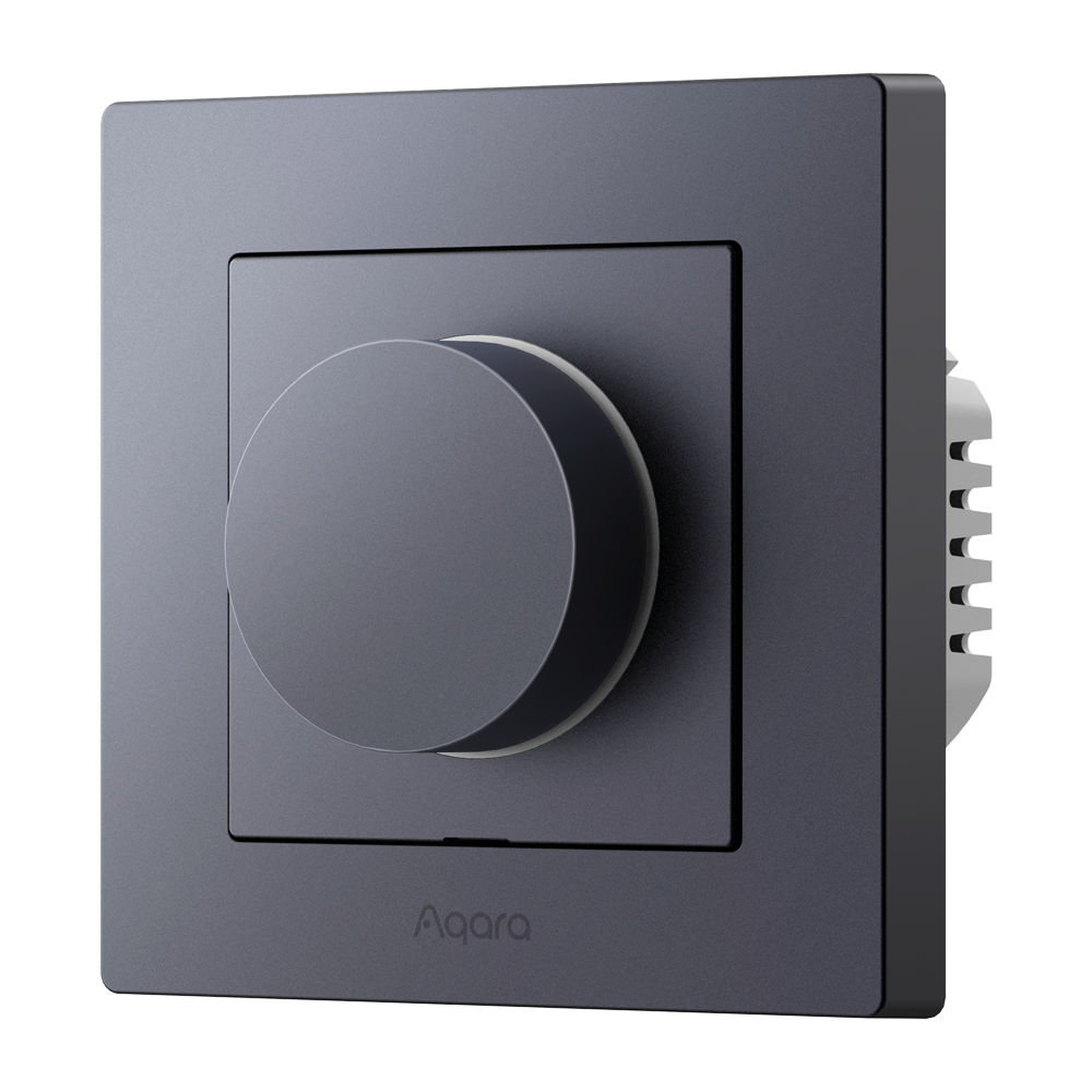 Aqara Dimmer Switch H2 EU Gris - Zigbee 3.0 / Thread (Border Router) - Requiere AQARA HUB - Con o Sin Neutro - Compatible con cajas de pared redonda - Soporta Apple Homekit