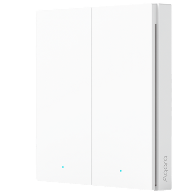 Aqara Interruttore wireless H1 Doppio - Zigbee 3.0  - Richiede  AQARA HUB - 7 Azioni configurabili - Lunga durata della batteria 5 Anni - Supporta Apple Homekit