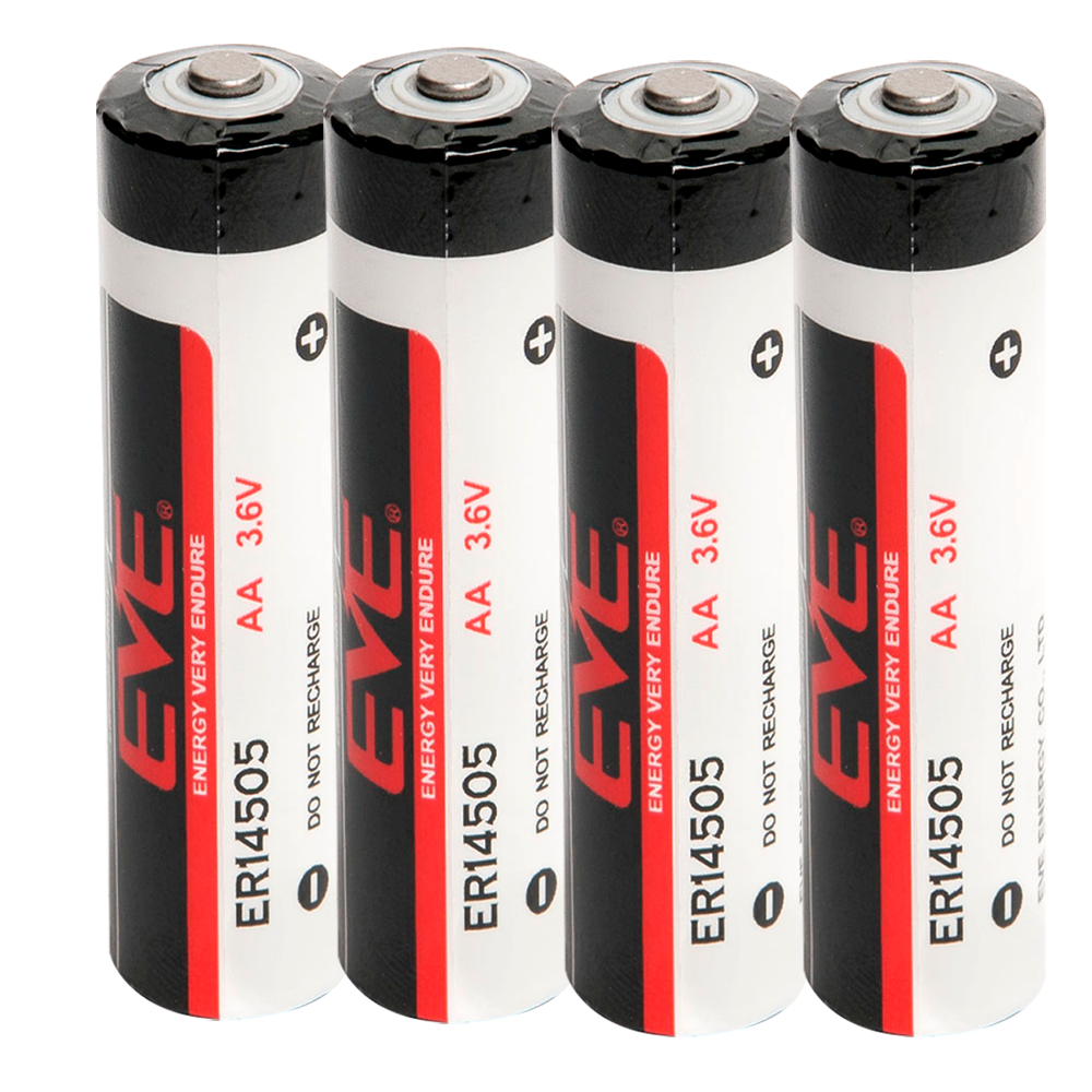 EVE - Pila AA / ER14505 - Litio. Voltaggio 3.6 V - Prezzo per batteria. Pack da 4 batterie - Capacità nominale 2600 mAh - Compatibile con i prodotti a catalogo