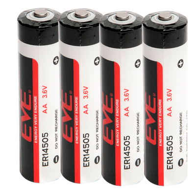 EVE - Pila AA / ER14505 - Litio. Voltaggio 3.6 V - Prezzo per batteria. Pack da 4 batterie - Capacità nominale 2600 mAh - Compatibile con i prodotti a catalogo