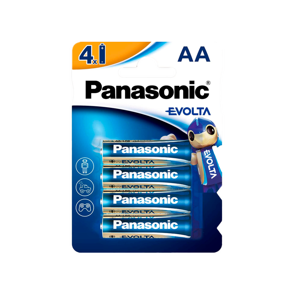 Panasonic - Batteria AA/LR06 - Pack da 4 - 1.5 V - Alcalina - Prezzo per batteria. Pack da 4