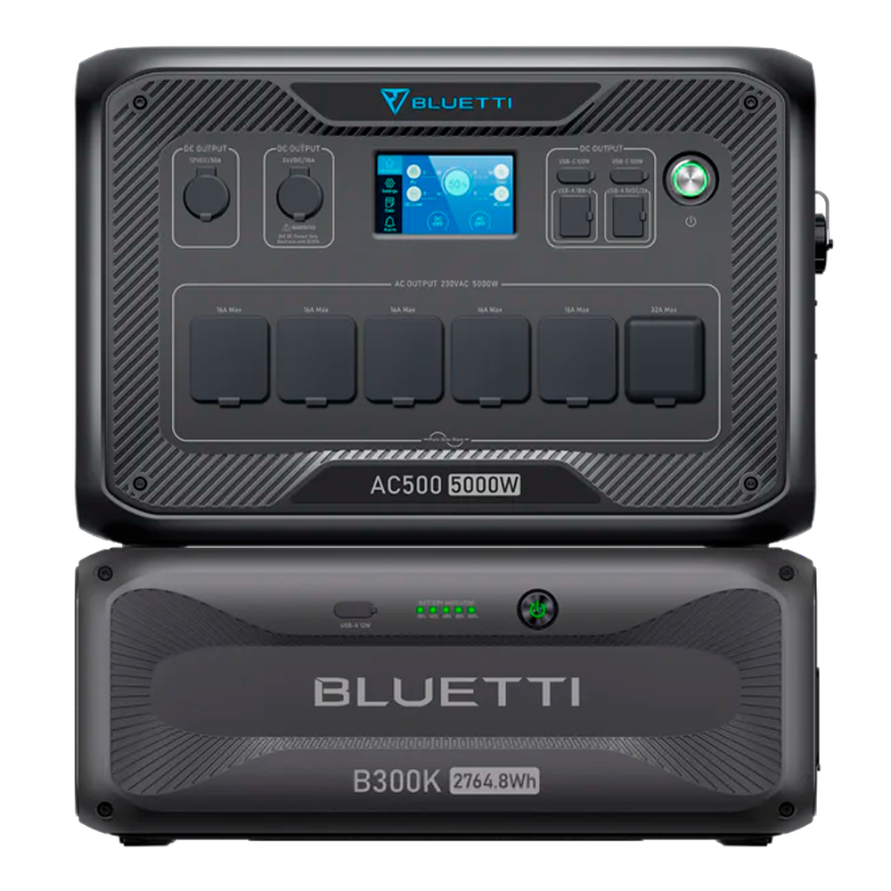 Kit di batterie domestiche Bluetti - Capacità 2765Wh - Potenza 5000W - Uscite e modalità di ricarica multiple - Controllo tramite APP (Wifi e Bluetooth) - Backup domestico UPS 24/7