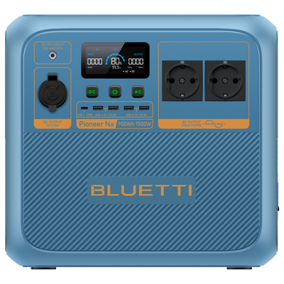 Estación de energía portátil de Sodio - Gran capacidad 900Wh - Potencia salida 1500W - Salidas y formas de recarga múltiples - 4000 ciclos de vida | Función UPS - Para climas fríos y de montaña