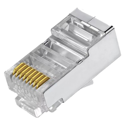 Connettori RJ45 pass-through - Per crimpare - Compatibile con il cavo FTP Cat 5E - Tipo EZ - 50 Pezzi