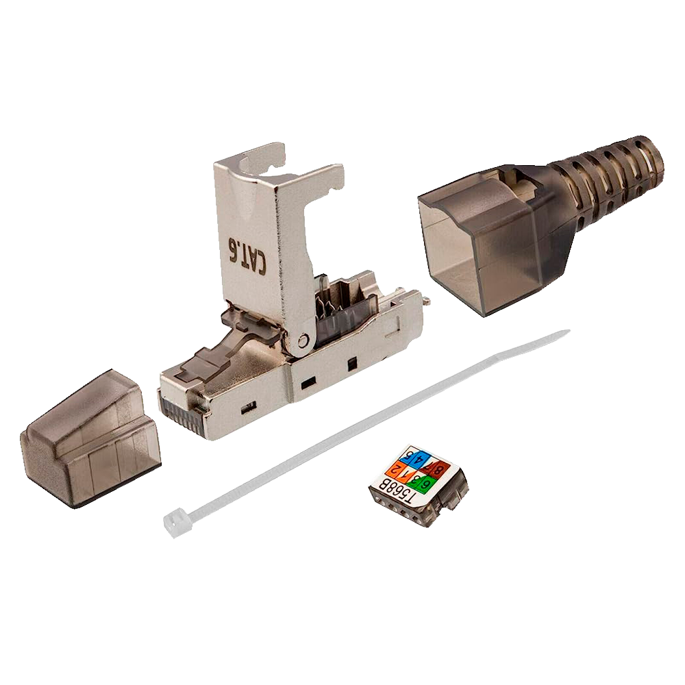 Connettore RJ45 - Compatibile con il cavo FTP Cat 6 - Alloggiamento in metallo - Facile installazione senza necessità di strumenti