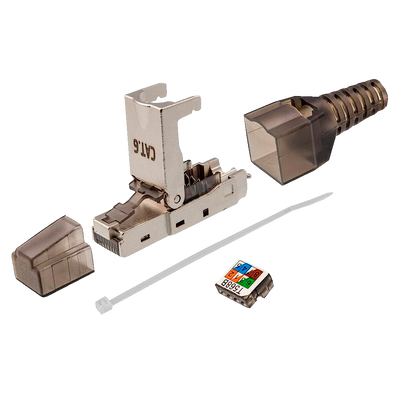 Connettore RJ45 - Compatibile con il cavo FTP Cat 6 - Alloggiamento in metallo - Facile installazione senza necessità di strumenti