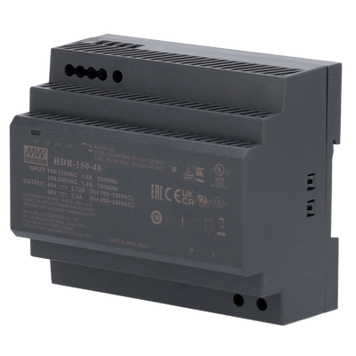 Alimentatore - Uscita DC 48 V / 3.2 A / 150 W - 2 uscite - 178 (H) x 97 (I) x 38 (P) mm - Montaggio su guida DIN - Protezione da sovraccarico/cortocircuito