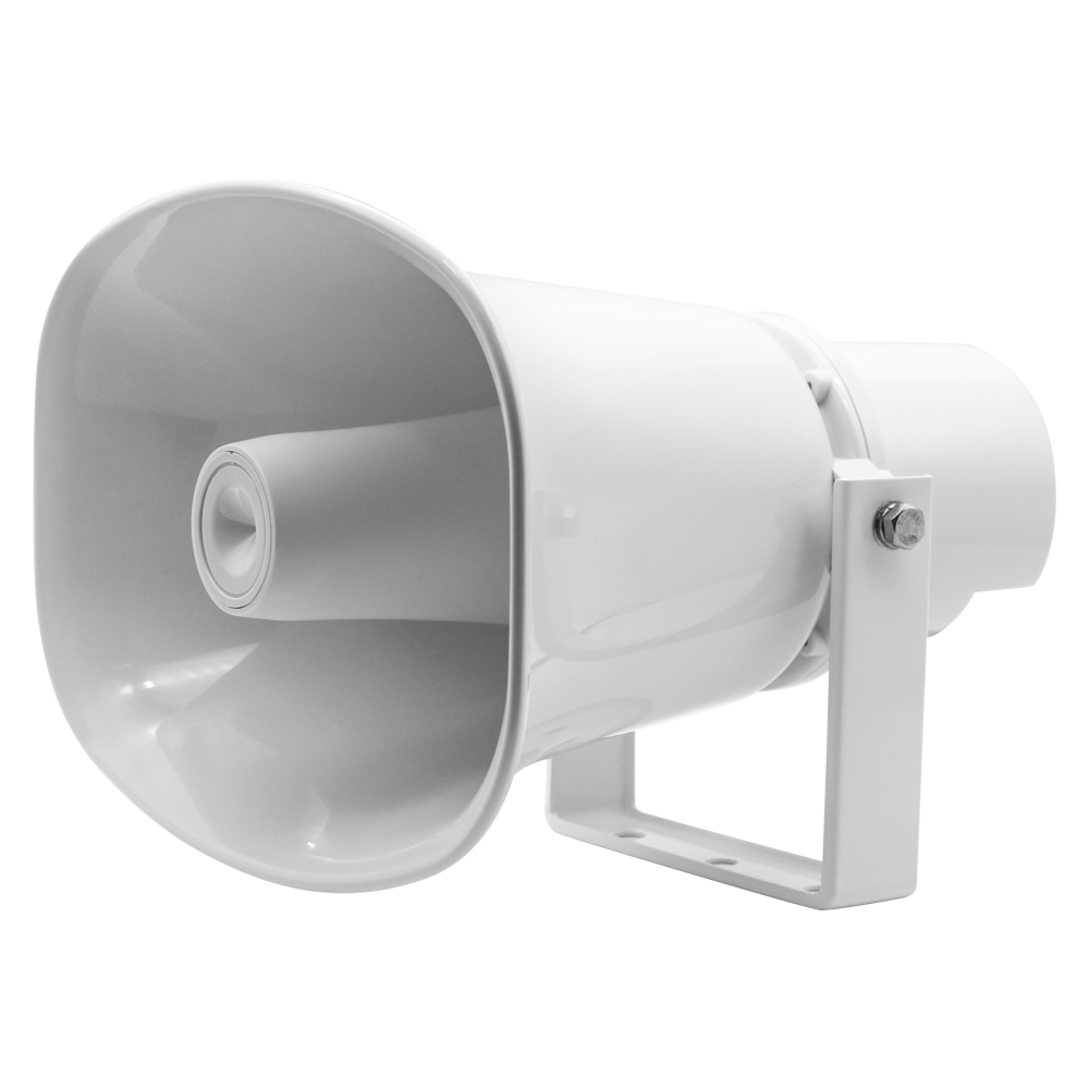 Altoparlante a tromba attivo - Adatta per esterni - Alimentazione 16V/2.5A - Staffa inclusa - Sensibilità 105dB - SPL max. 117dB